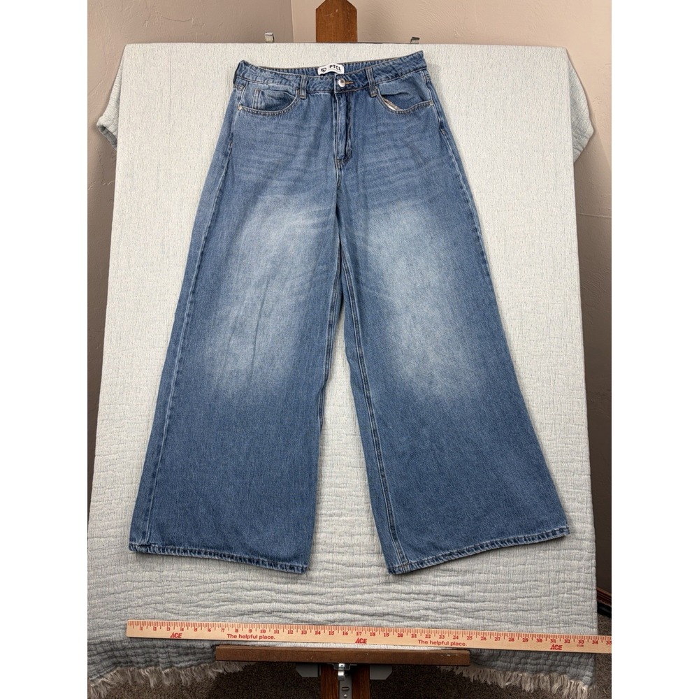 PTCL Jeans 29 Blue Denim Wide leg‎ High rise Cotton Retro styling